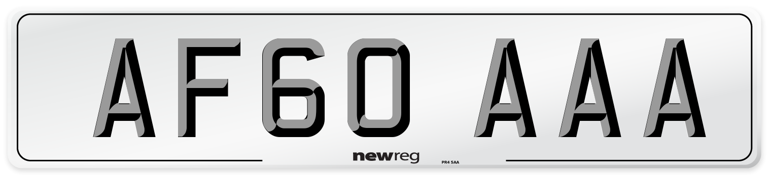 AF60 AAA Number Plate from New Reg